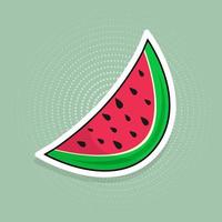 Vector watermelon sticker in pop art style.