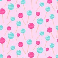 Cute seamless pattern with lollipops vector
