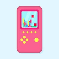 Retro game play on game machine. vector
