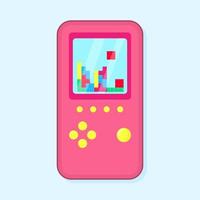 Retro game play on game machine. vector