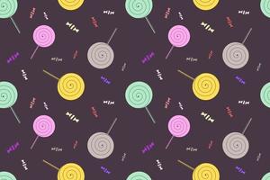 Candy and Lollipop Seamless Pattern Design vector