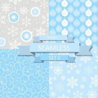 Abstract Beauty Christmas and New Year Seamlss Pattern Set vector