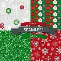 Abstract Beauty Christmas and New Year Seamlss Pattern Set vector