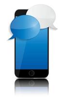 Abstract Design Mobile Phone with Speech Bubbles. vector