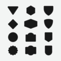 Conjunto de emblema distintivo vacío en blanco sello etiqueta adhesiva crest vector