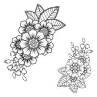 Set of Mehndi flower for henna, mehndi, tattoo.