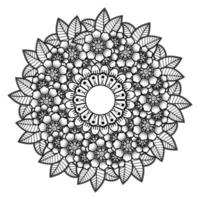 patrón circular en forma de mandala con flor para henna, tatuaje. vector