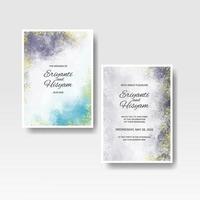 Watercolor wedding invitation card vector