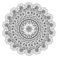 patrón circular en forma de mandala con flor para henna, tatuaje. vector