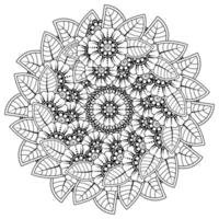 Circular pattern in the form of mandala with flower for henna, tattoo. vector