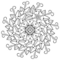 patrón circular en forma de mandala con flor para henna, mehndi. vector