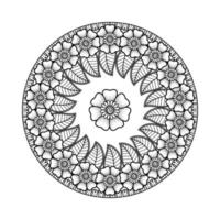 patrón circular en forma de mandala con flor para henna, mehndi. vector