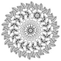 Circular pattern in the form of mandala with flower for henna, mehndi. vector