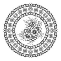 Circular pattern in the form of mandala with flower for henna, mehndi. vector