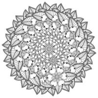 patrón circular en forma de mandala con flor para henna, mehndi. vector