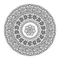 Circular pattern in the form of mandala with flower for henna, mehndi. vector