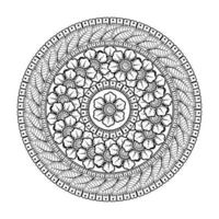 Circular pattern in the form of mandala with flower for henna, mehndi. vector