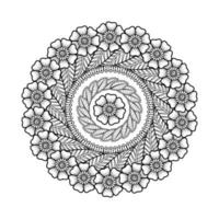 Circular pattern in the form of mandala with flower for henna, mehndi. vector