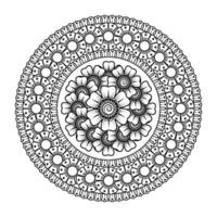 Circular pattern in the form of mandala with flower for henna, mehndi. vector