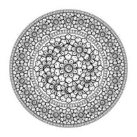 Circular pattern in the form of mandala with flower for henna, mehndi. vector