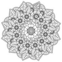Circular pattern in the form of mandala with flower for henna, mehndi. vector