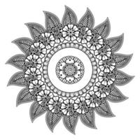 Circular pattern in the form of mandala with flower for henna, tattoo. vector