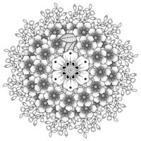 Circular pattern in the form of mandala with flower for henna, mehndi. vector