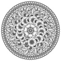 Mehndi flower for henna, mehndi, tattoo, decoration. vector