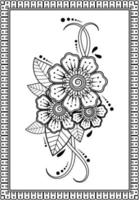 flor mehndi para henna, mehndi, tatuaje, decoración vector