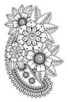 Mehndi flower for henna, mehndi, tattoo, decoration