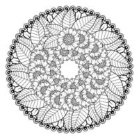 patrón circular en forma de mandala con flor para henna, mehndi vector