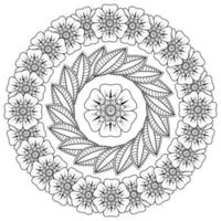 Circular pattern in the form of mandala with flower for henna, mehndi vector