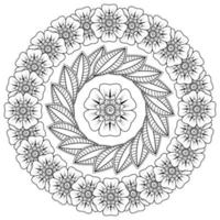 patrón circular en forma de mandala con flor para henna, mehndi vector