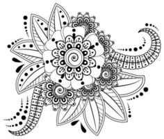 flor mehndi para henna, mehndi, tatuaje, decoración vector