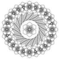 Circular pattern in the form of mandala with flower for henna, mehndi vector