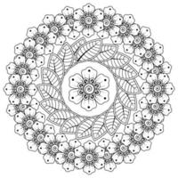 patrón circular en forma de mandala con flor para henna, mehndi vector