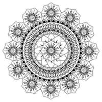 Circular pattern in the form of mandala with flower for henna, mehndi vector