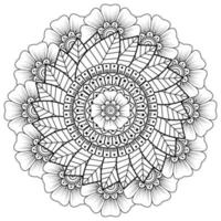 Circular pattern in the form of mandala with flower for henna, mehndi vector