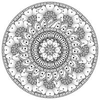 patrón circular en forma de mandala con flor para henna, mehndi vector