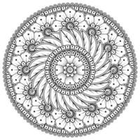 patrón circular en forma de mandala con flor para henna, mehndi vector