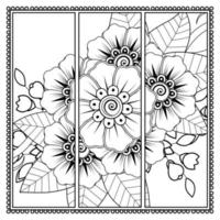 Mehndi flower for henna, mehndi, tattoo, decoration vector