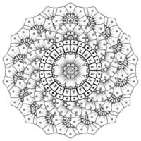 Circular pattern in the form of mandala with flower for henna, mehndi vector