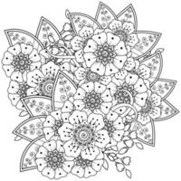 Mehndi flower for henna, mehndi, tattoo, decoration vector