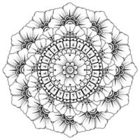 Circular pattern in the form of mandala with flower for henna, mehndi vector