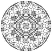 Circular pattern in the form of mandala with flower for henna, mehndi vector