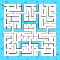 Abstract square isolated labyrinth. vector