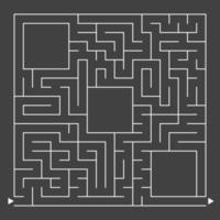 Abstract simple square isolated labyrinth. vector