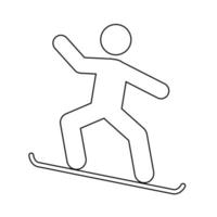 icono de hombre de snowboard personas en movimiento signo de estilo de vida activo vector