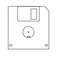 Ilustración simple del icono del componente de la computadora personal del disquete vector