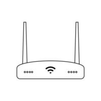 ilustración simple del icono del componente de la computadora personal del enrutador wi-fi vector